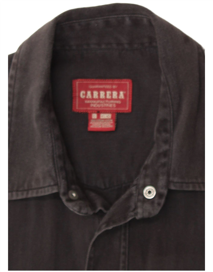 Carrera Chemise Regular Fit Large Noir Coton Western Homme
