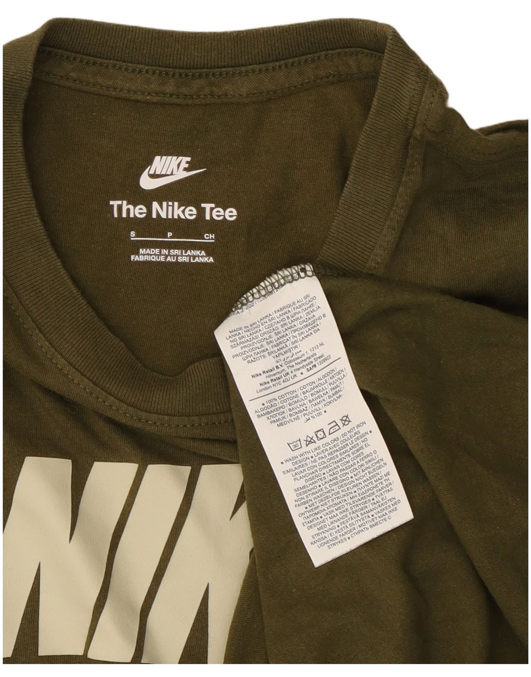 Nike T-shirt graphique pour homme en coton kaki Taille S