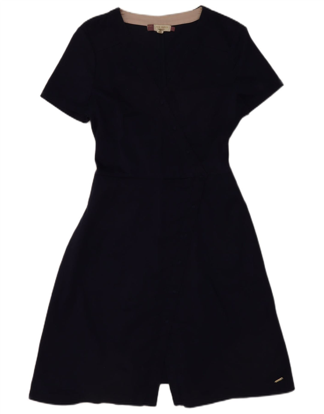 Ted Baker Robe trapèze pour femme Taille 3 Bleu marine moyen Coton