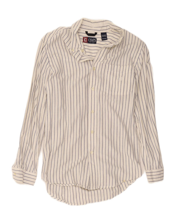 Chaps Chemise Homme Small Blanc Rayé Coton