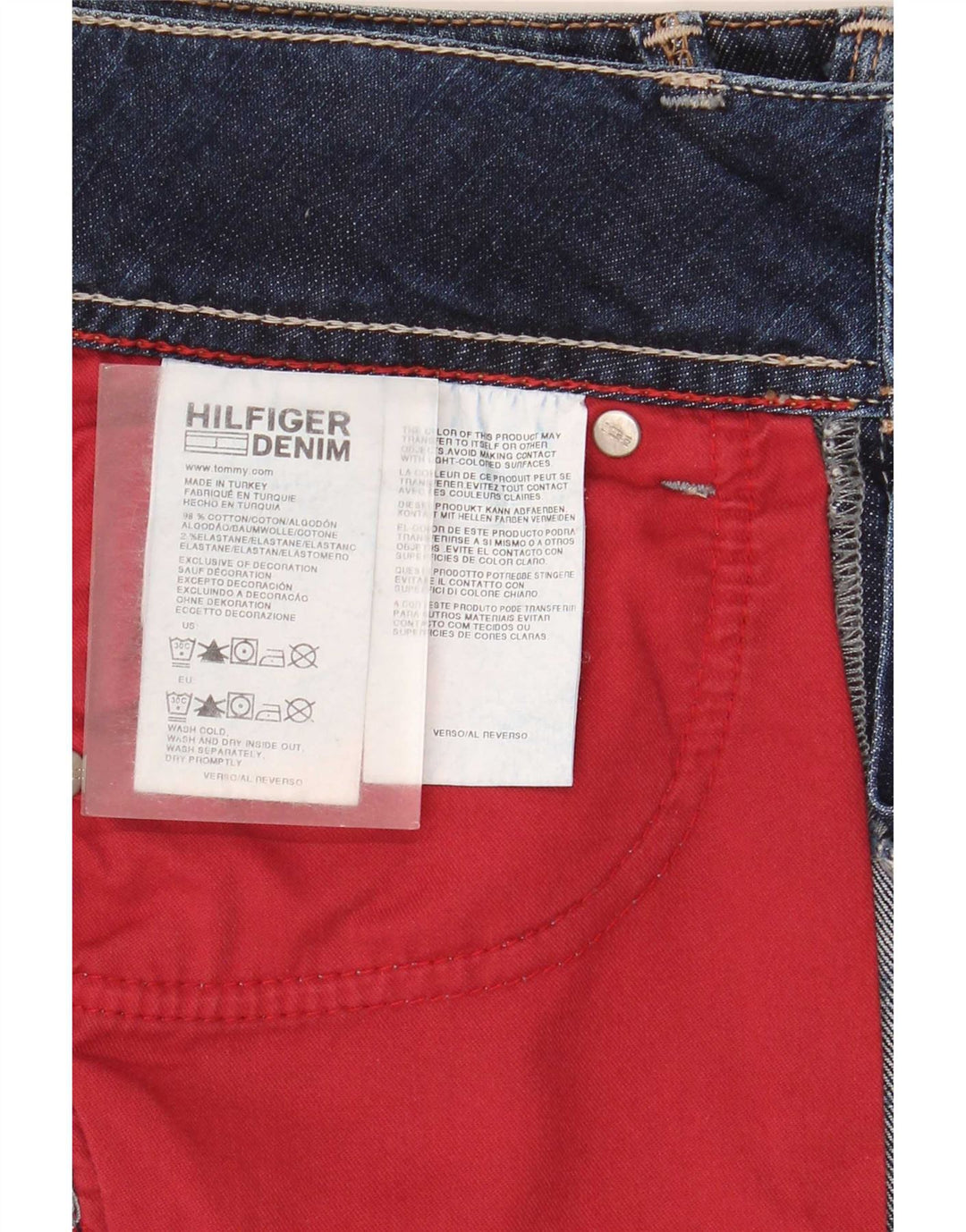 Tommy Hilfiger Femme Jupe En Jean Petit W27 Bleu Coton