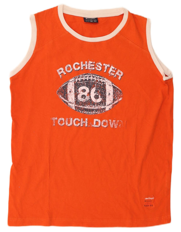 Champion Débardeur Graphique Garçon 13-14 Ans XL Orange Colourblock Coton