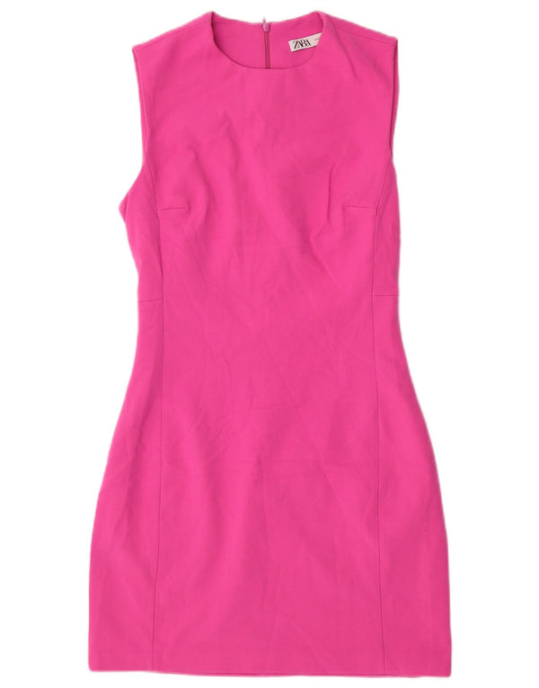 Zara Robe fourreau sans manches pour femme UK 6 XS Rose Polyester