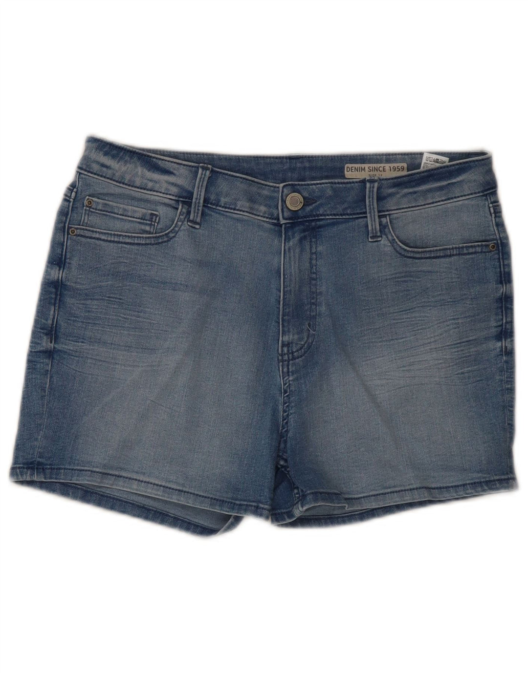 Marks & Spencer Short en jean pour femme UK 12 Medium W31 Bleu Coton