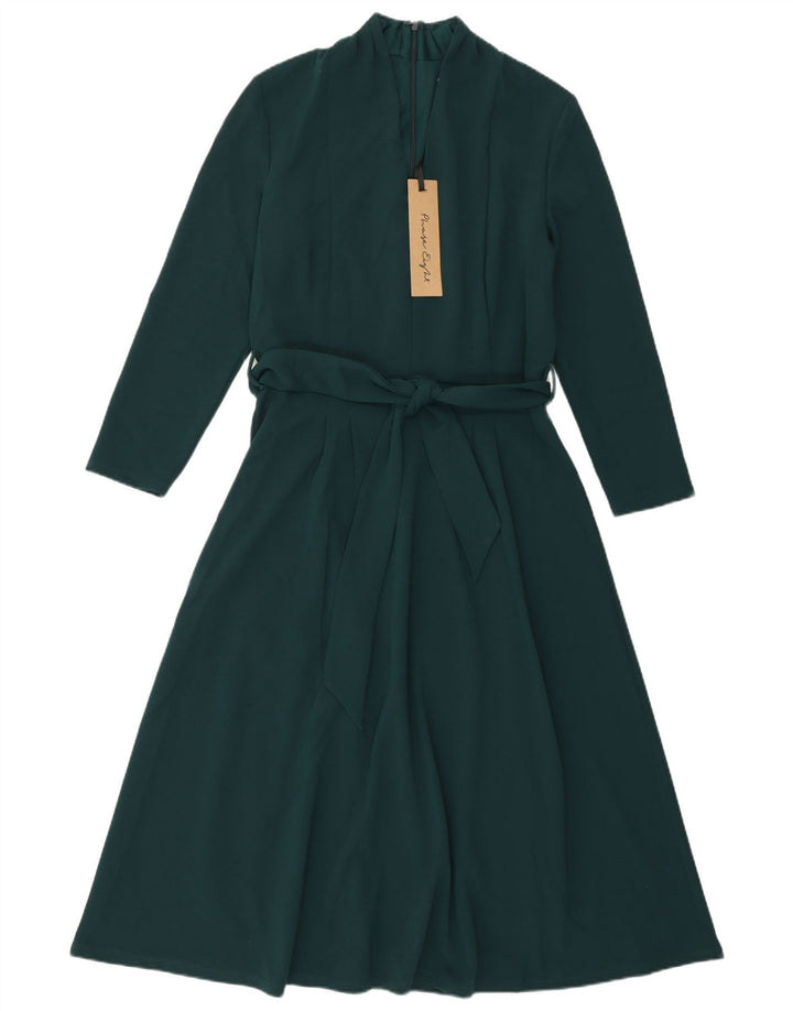 Phase Eight Robe trapèze à manches 3/4 pour femme UK 12 Vert moyen Polyester