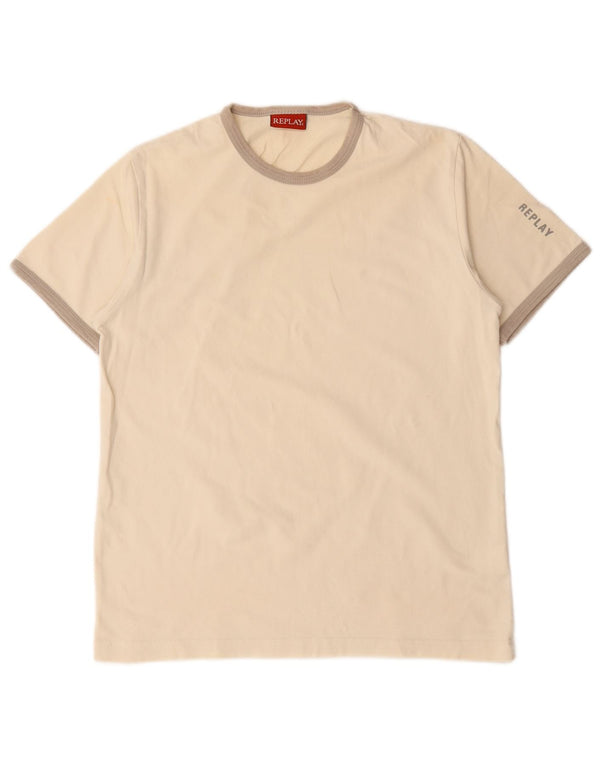 Replay T-Shirt Femme UK 12 Medium Off White