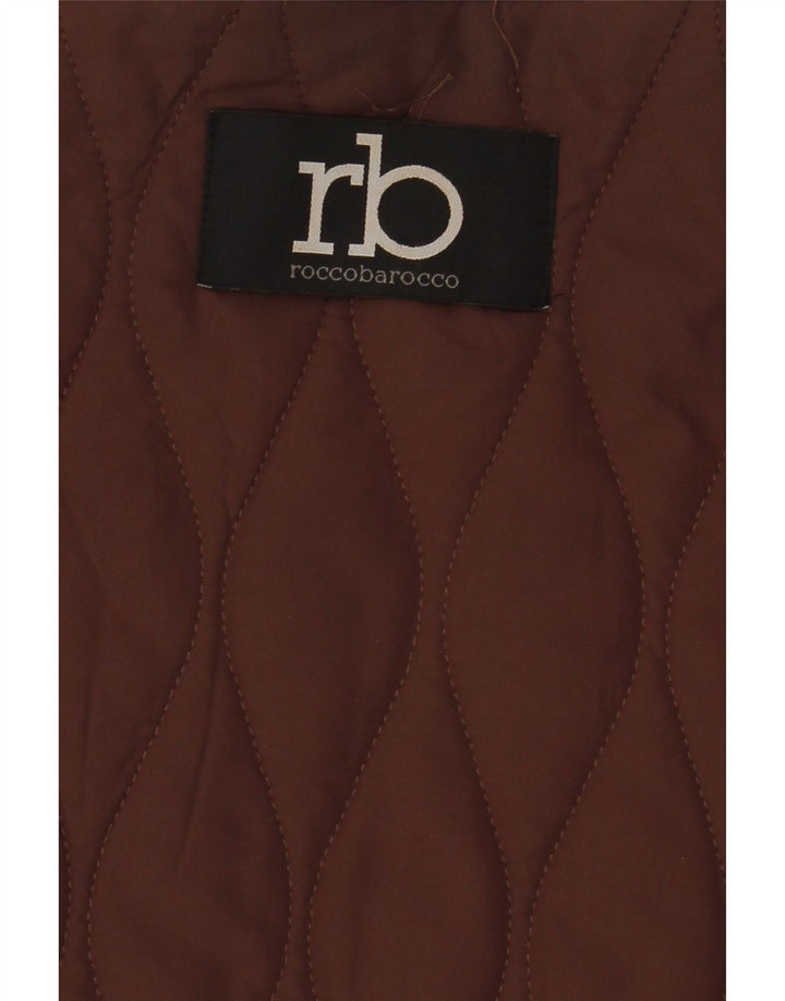 Roccobarocco Veste matelassée courte pour femme UK 14 Marron moyen