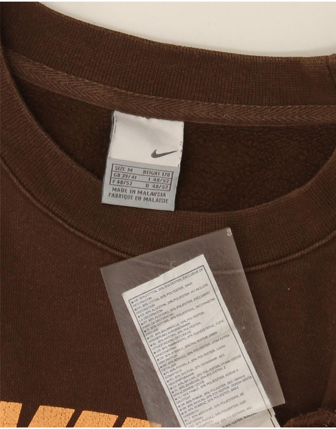 Nike Sweat-shirt graphique pour homme UK 39/41 Marron moyen Coton