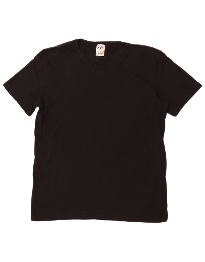 Zara Womens Easy Fit T-Shirt Top UK 14 Grand Noir