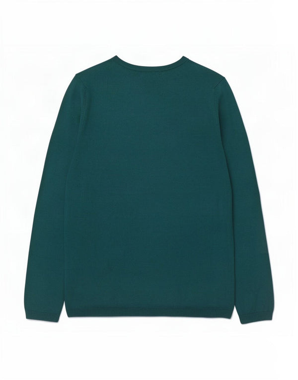 Tommy Hilfiger Pull col en V pour femme UK 10 Petit coton vert