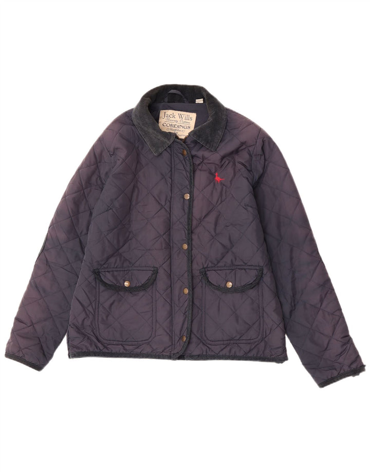 Jack Wills Veste matelassée pour femme UK 14 Large Bleu Marine Nylon