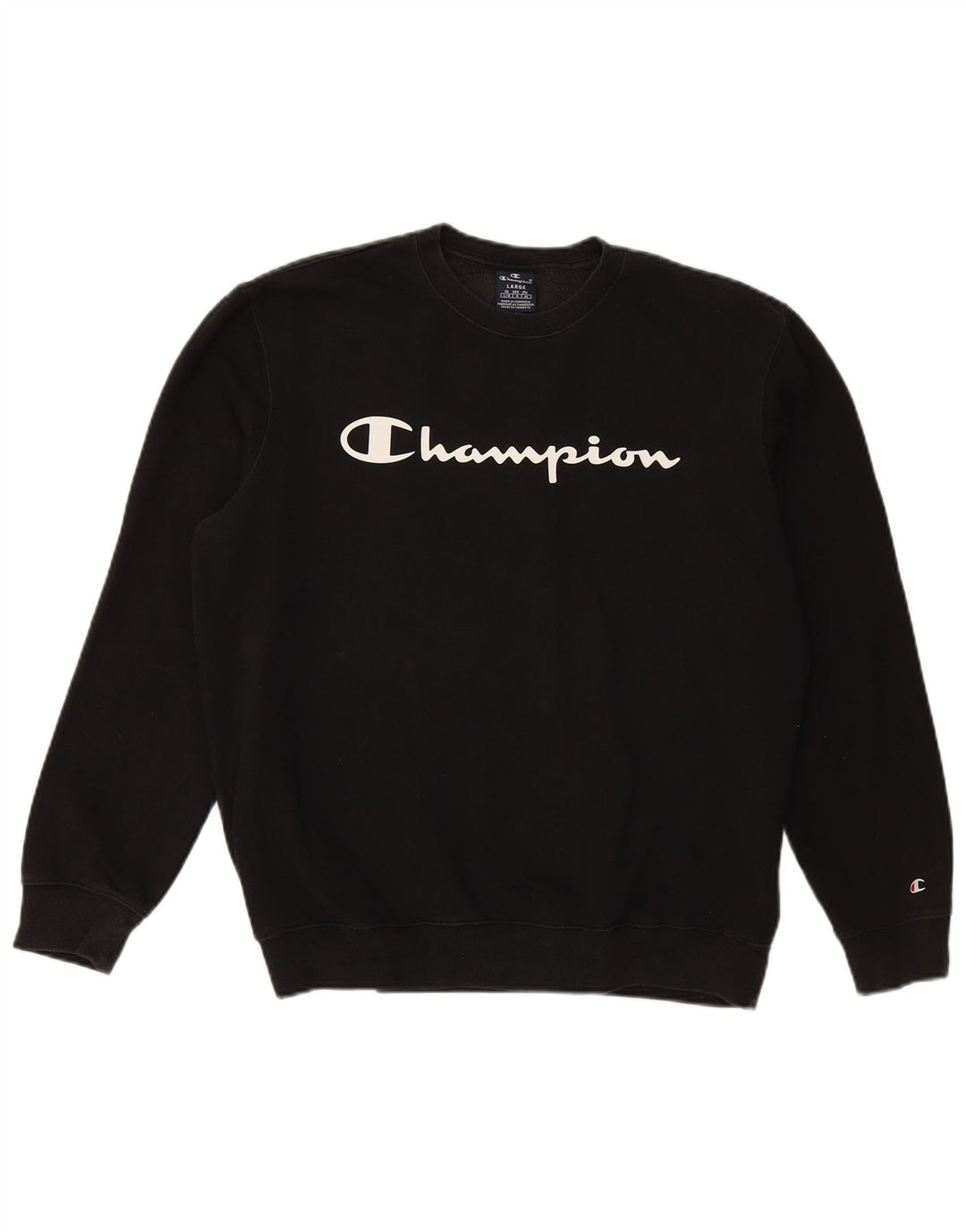 Champion Sweat-shirt graphique pour homme en coton noir Taille L