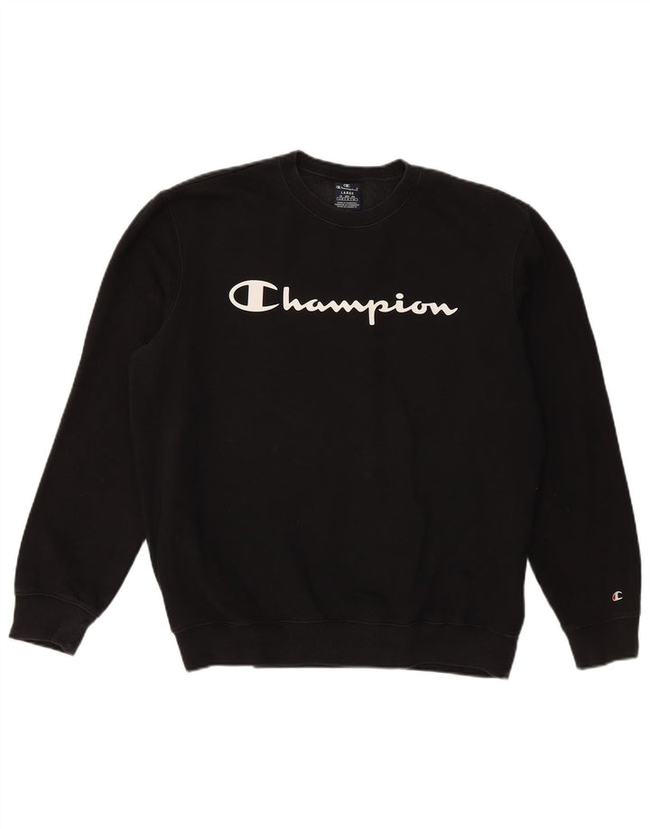 Champion Sweat-shirt graphique pour homme en coton noir Taille L