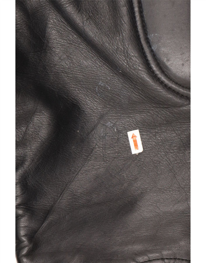 VINTAGE Pantalon motard en cuir pour homme W32 L23 Noir