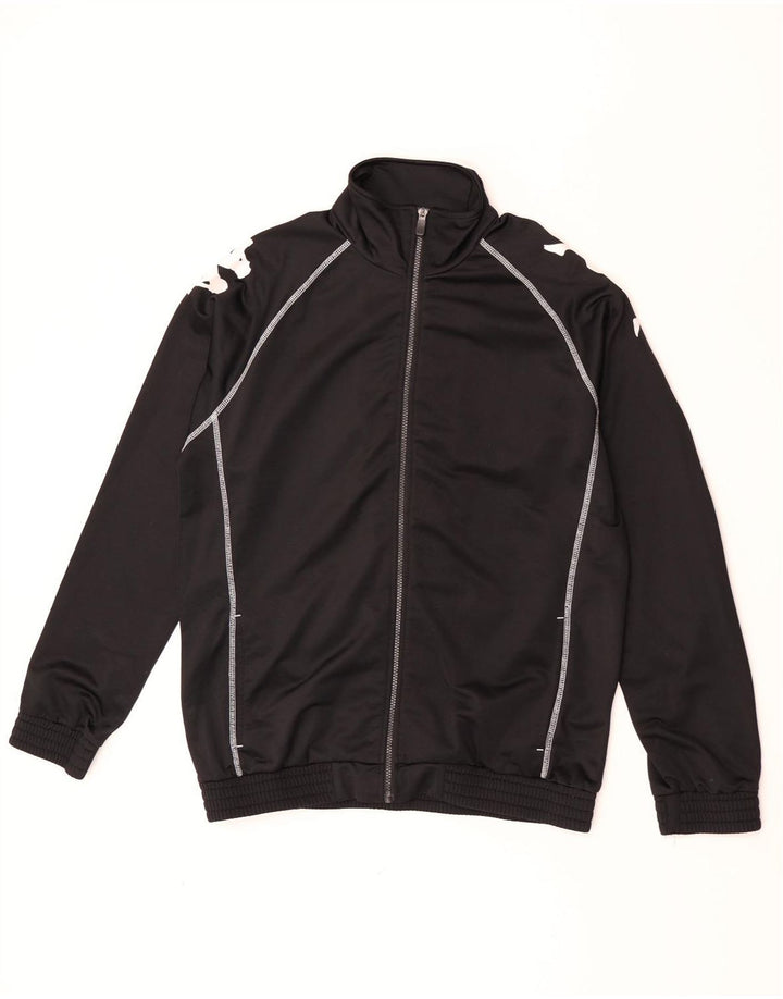 Kappa Veste de survêtement graphique pour homme Taille L en polyester color block noir