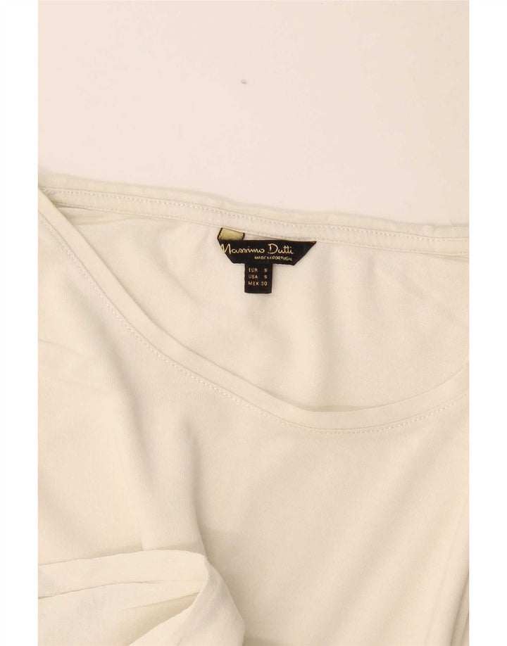 Massimo Dutti T-shirt pour femme UK 10 Small Blanc cassé