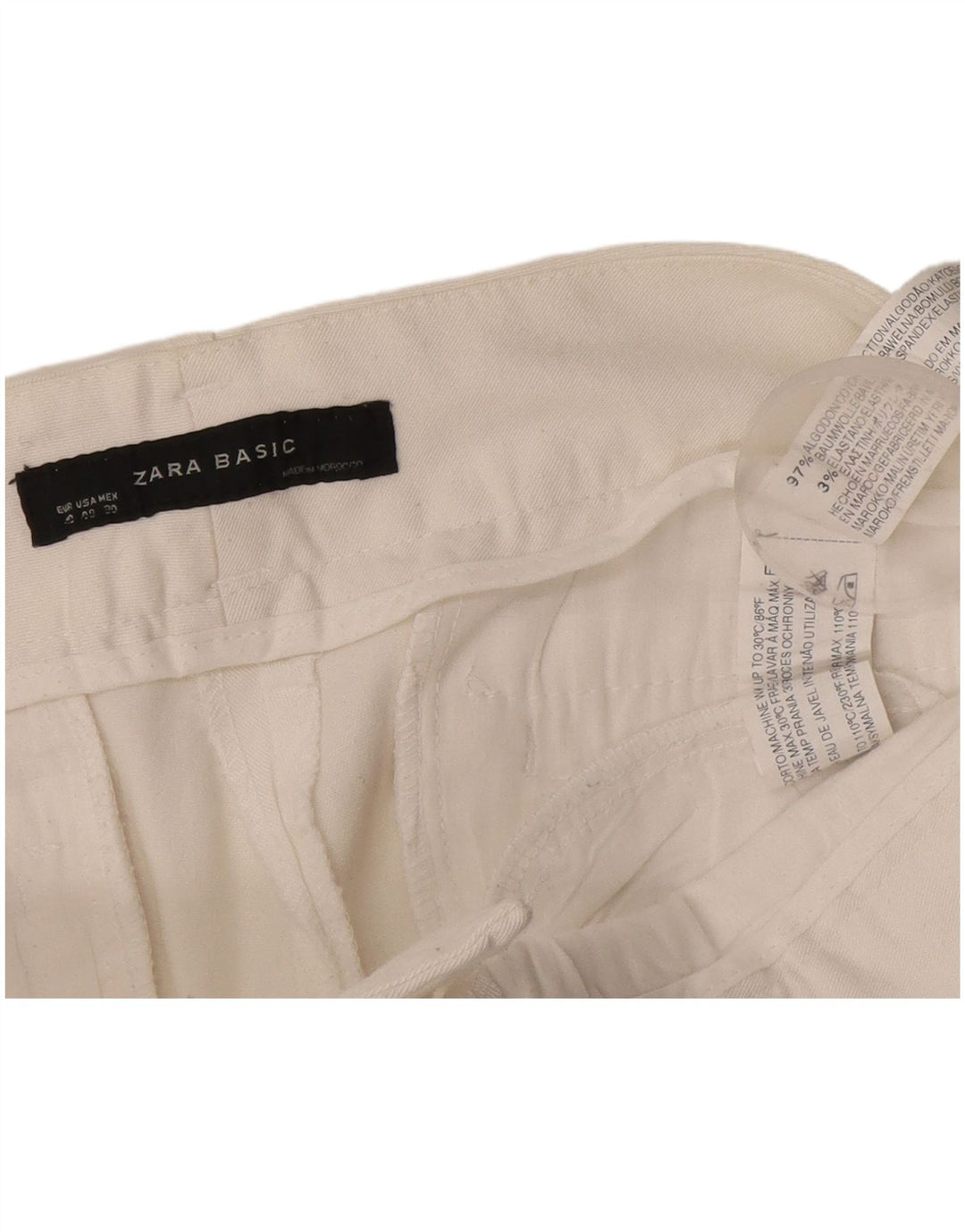 Zara Short Chino Femme EU 40 Medium W30 Coton Blanc