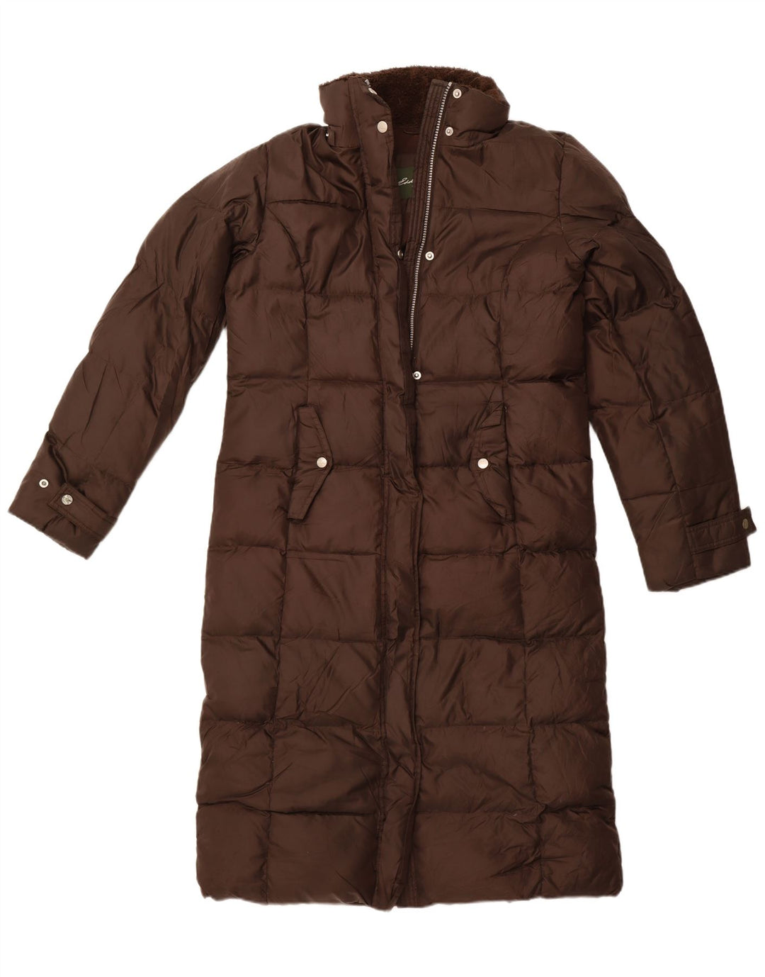 Eddie Bauer Manteau rembourré surdimensionné pour femme UK 10 Petit Marron Polyester