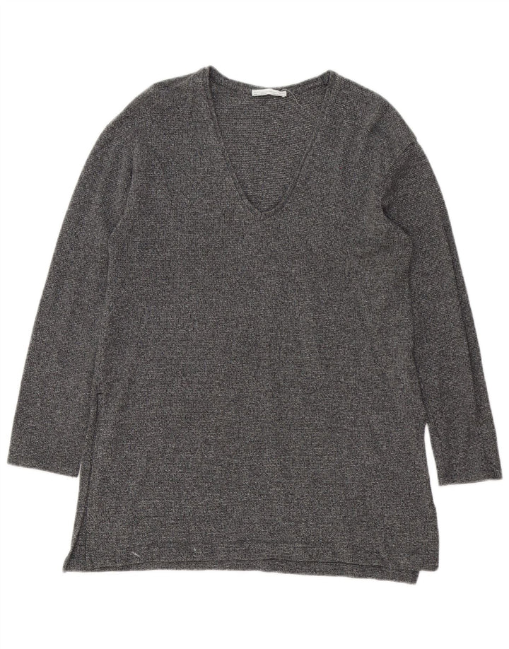 Zara Tunique à manches longues pour femme UK 14 Large Gris