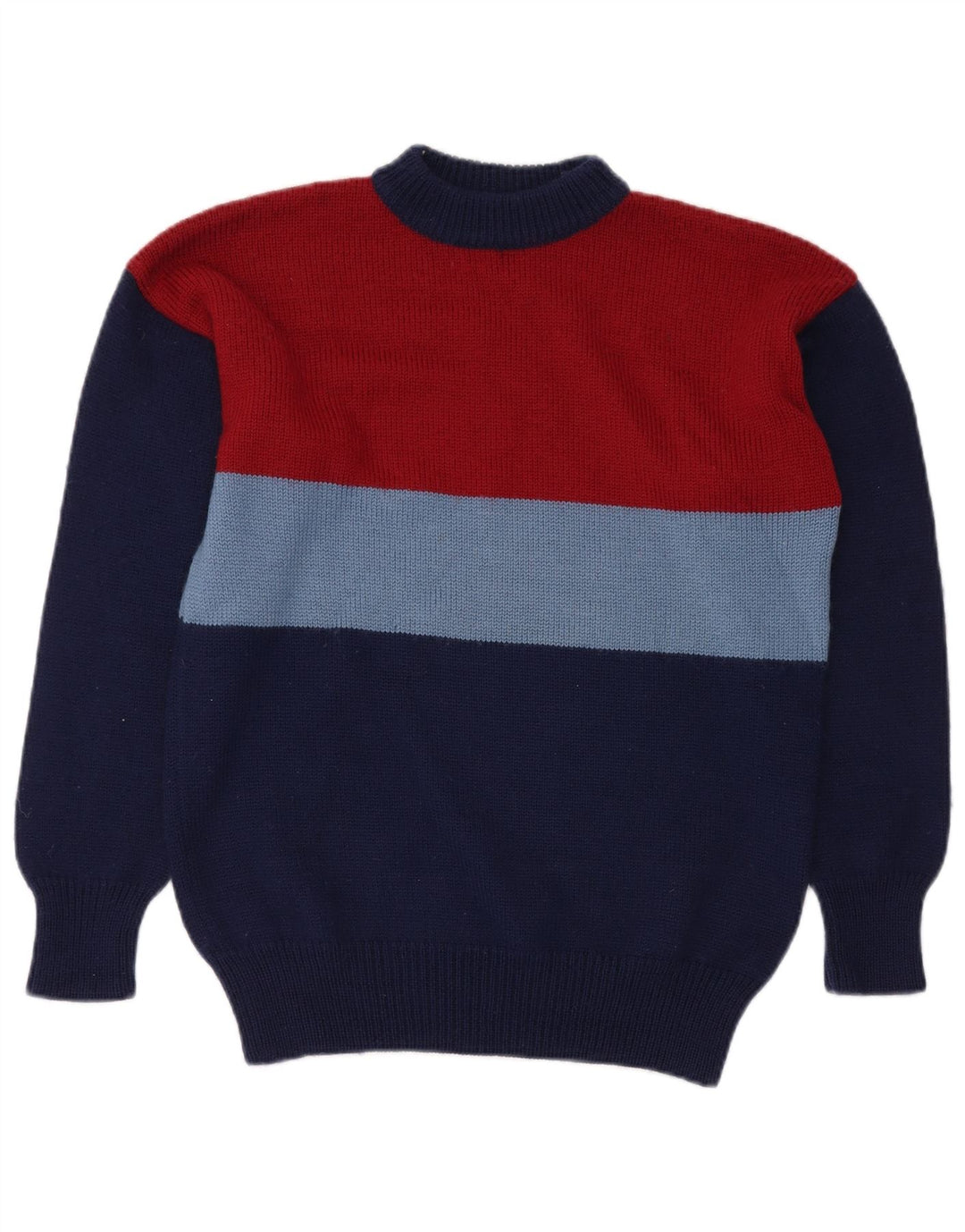 VINTAGE Pull col roulé pour homme Bleu marine moyen Colourblock
