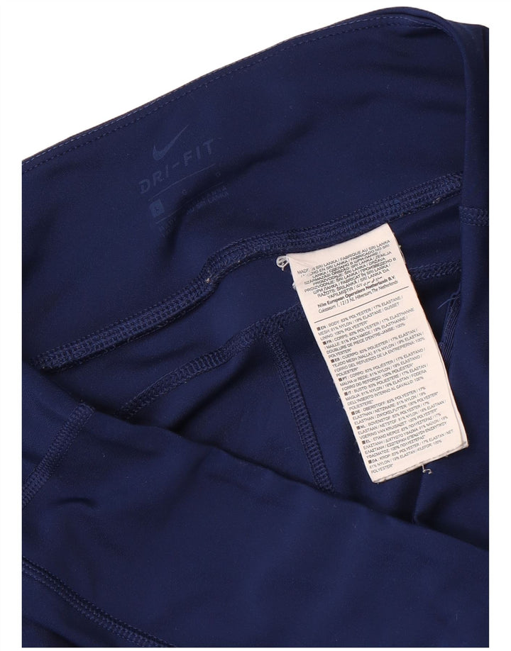 Legging Nike Dri Fit pour femme UK 14 Large Bleu Marine Géométrique Polyester