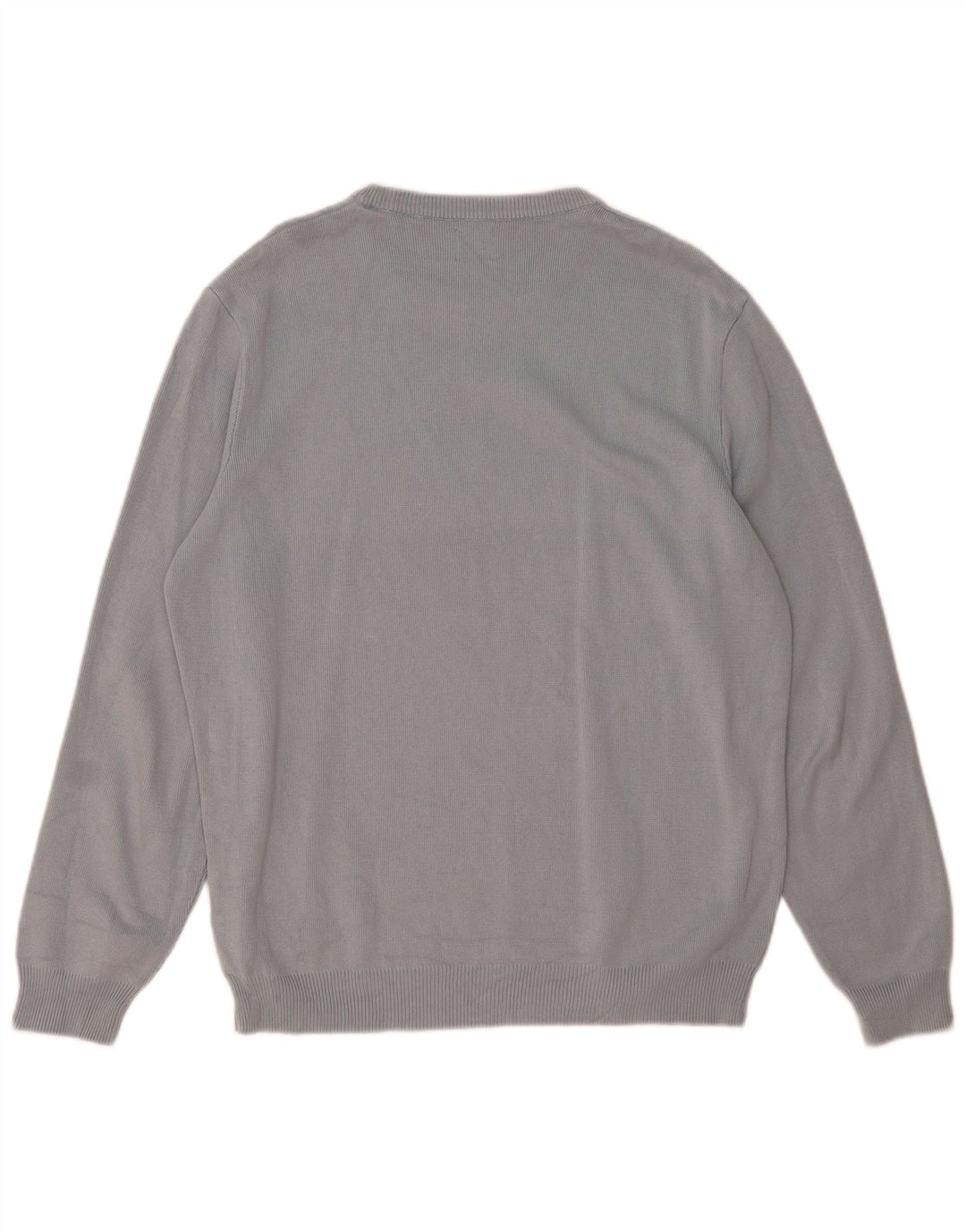 Zara Pull à col rond pour homme en coton gris Large