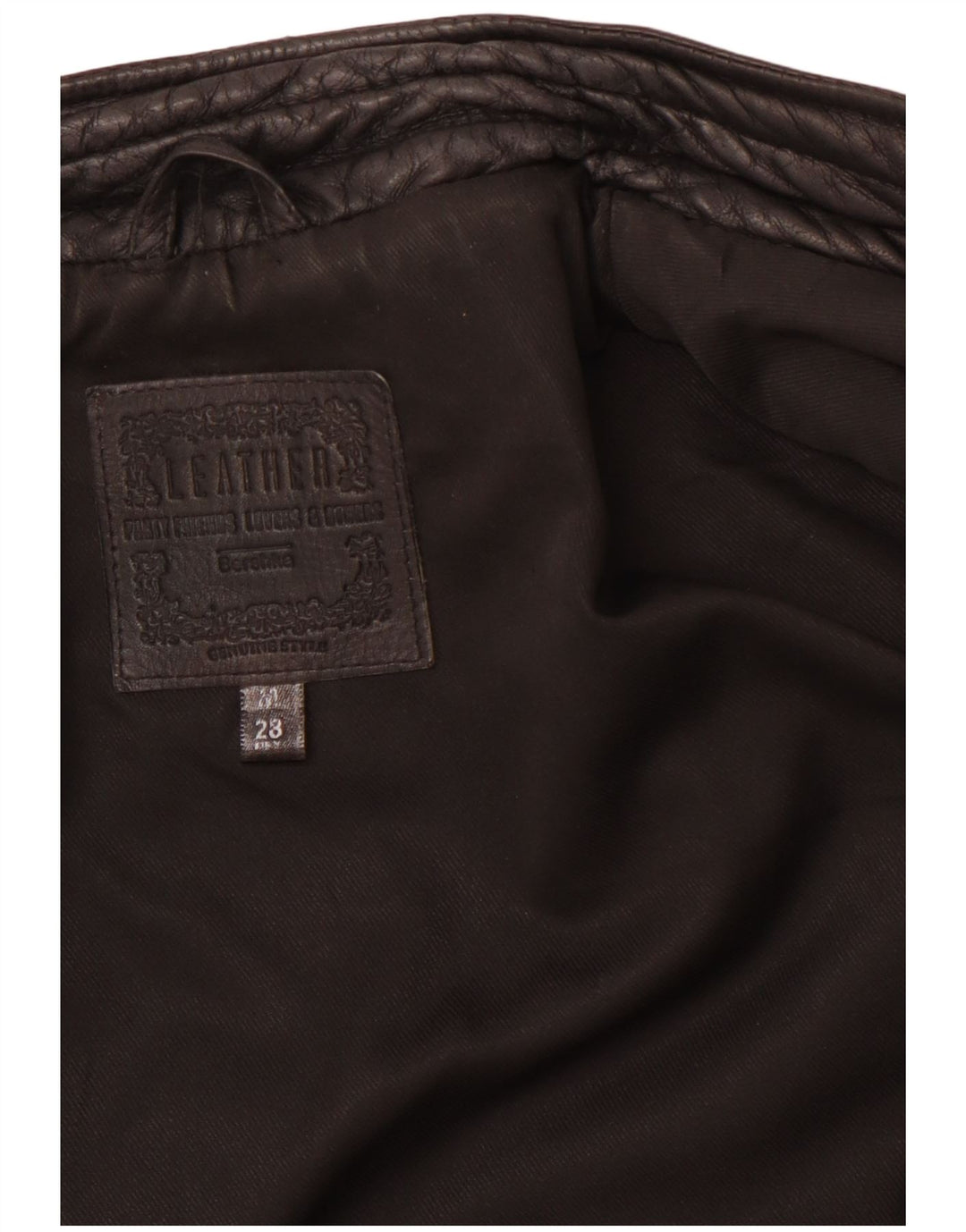 BERSHKA Veste en cuir femme UK 12 Cuir noir moyen