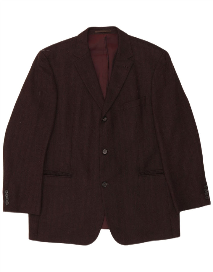 Hugo Boss Veste blazer à 3 boutons pour homme EU 51 Grand chevron marron
