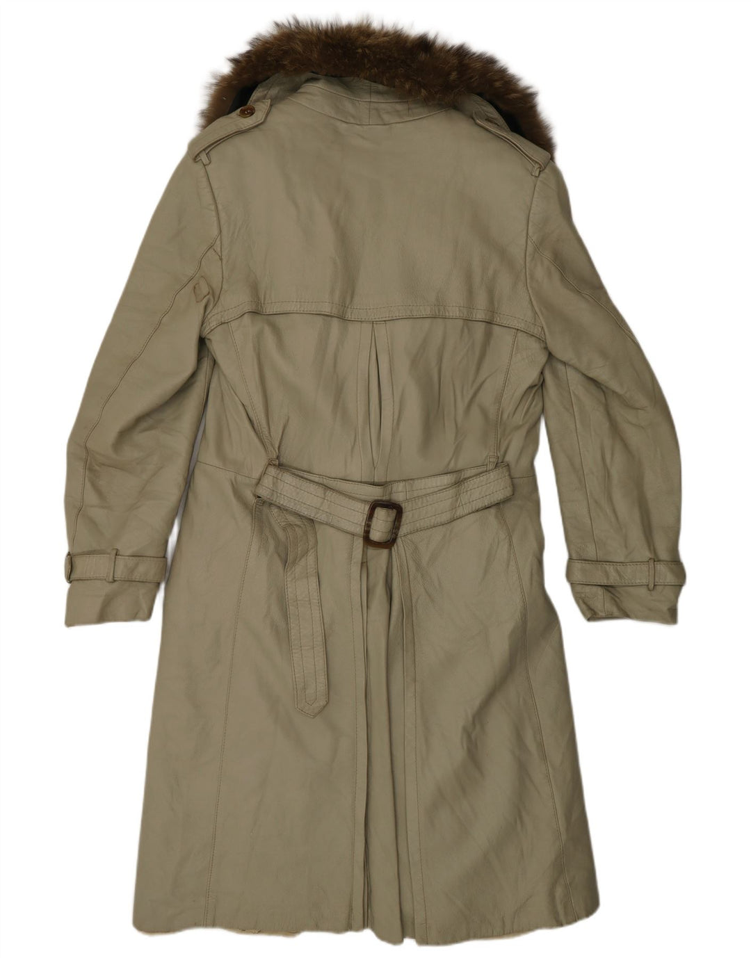 manteau en cuir femme vintage UK 12 Beige moyen