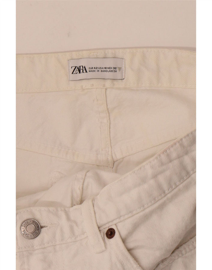 Zara Short en jean pour femme EU 42 Large W32 Blanc