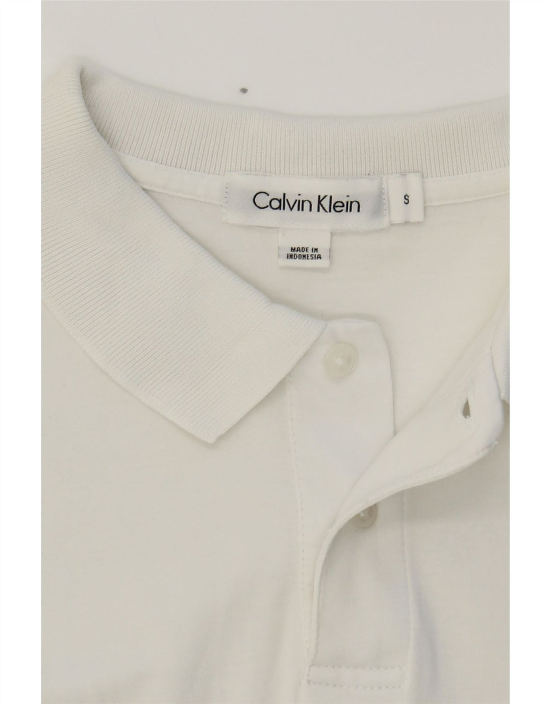 CALVIN KLEIN Mens Polo Shirt Small White Cotton Vintage Calvin Klein and Second-Hand Calvin Klein from Messina Hembry 