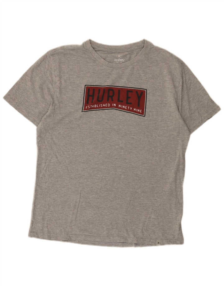 Hurley T-Shirt Graphique Homme Gris Moyen Moucheté
