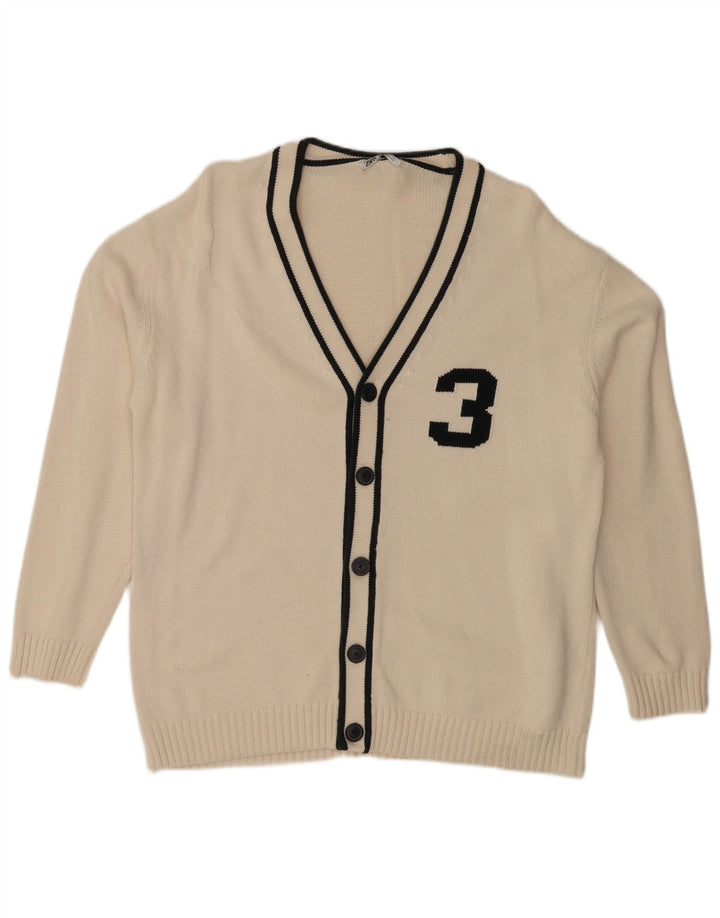 Zara Cardigan graphique pour homme XL Blanc