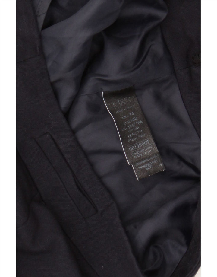 Marks & Spencer Jupe crayon pour femme UK 14 Large W34 Bleu marine Polyester