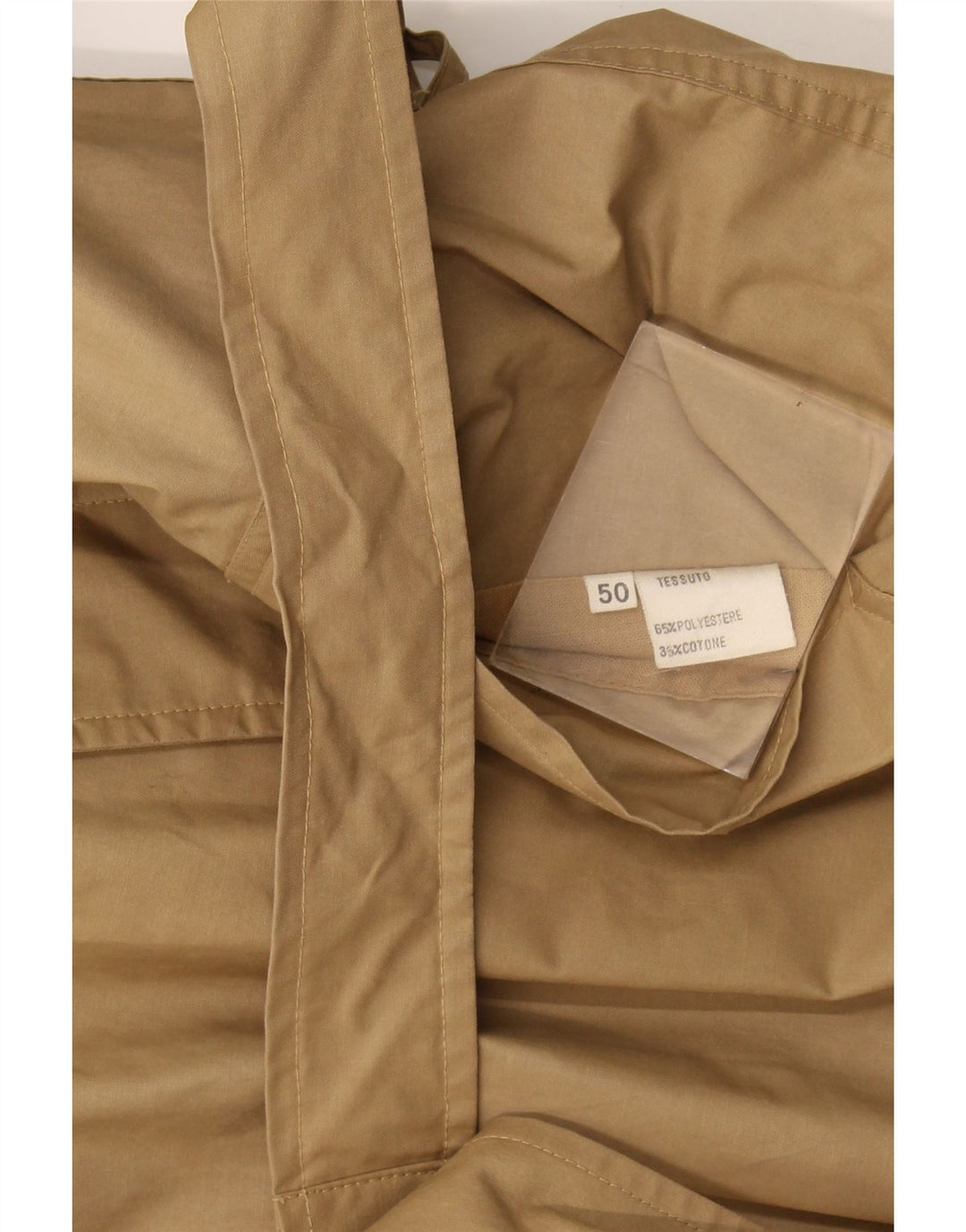 Trench-Coat Vintage Homme IT 50 Grand Polyester Beige