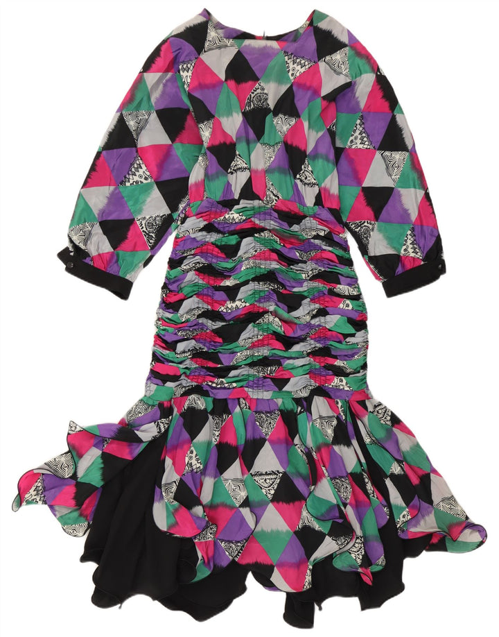 Robe Sirène Femme Vintage IT 42 Moyen Multicolore Géométrique