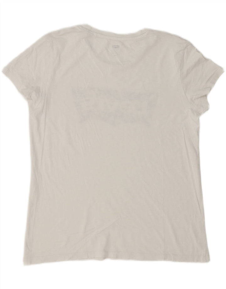 Levi's T-Shirt Graphique Femme UK 16 Large Blanc