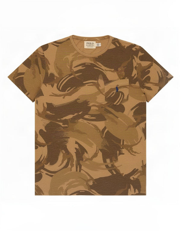 Polo Ralph Lauren T-Shirt Homme Haut Large Marron Camouflage