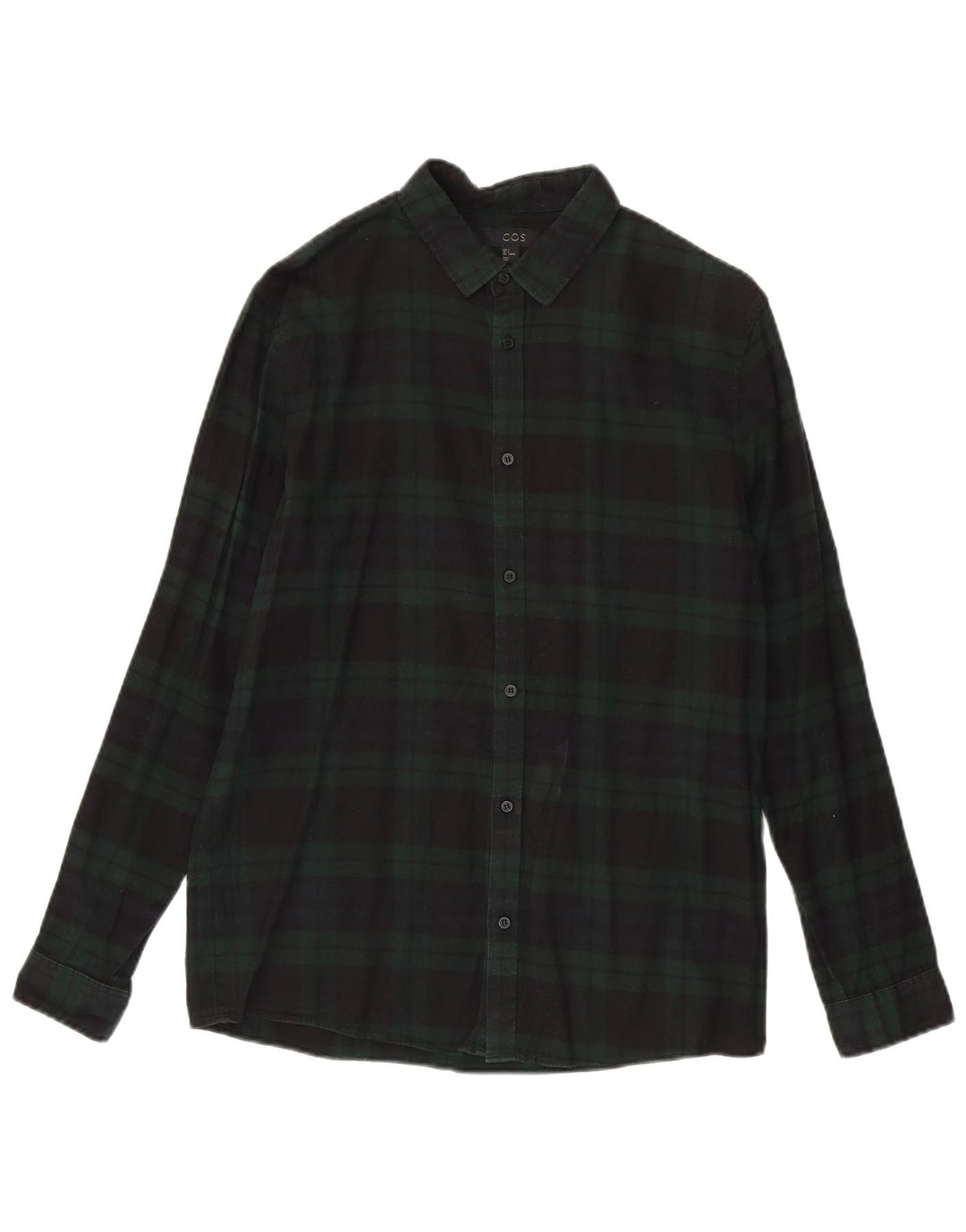 Cos Chemise en flanelle pour homme Petit coton à carreaux vert