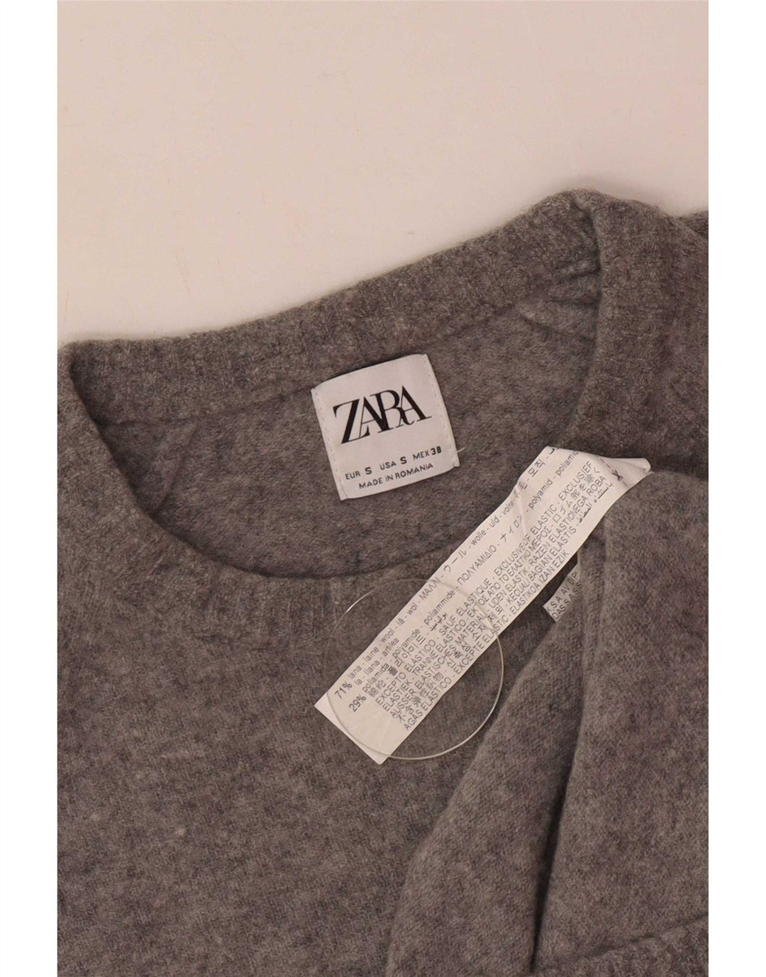 Zara Pull Col Bateau Homme Petit Gris Laine