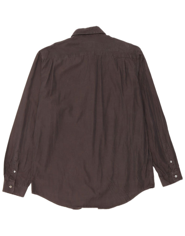 Calvin Klein Mens Shirt Size 43 Large Black Cotton
