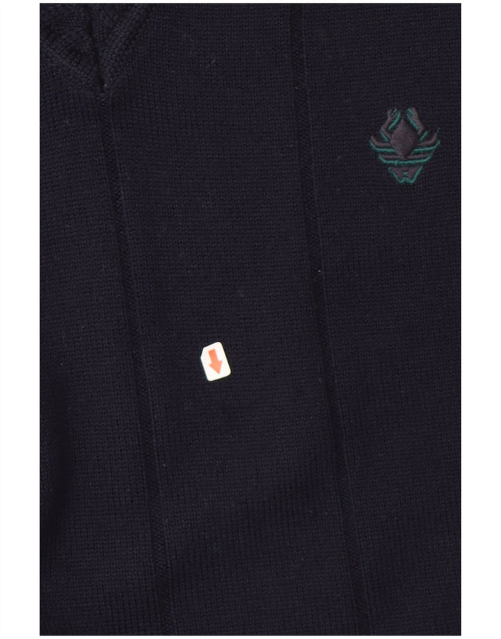 Il Granchio Pull Col V Homme Large Bleu Marine Laine