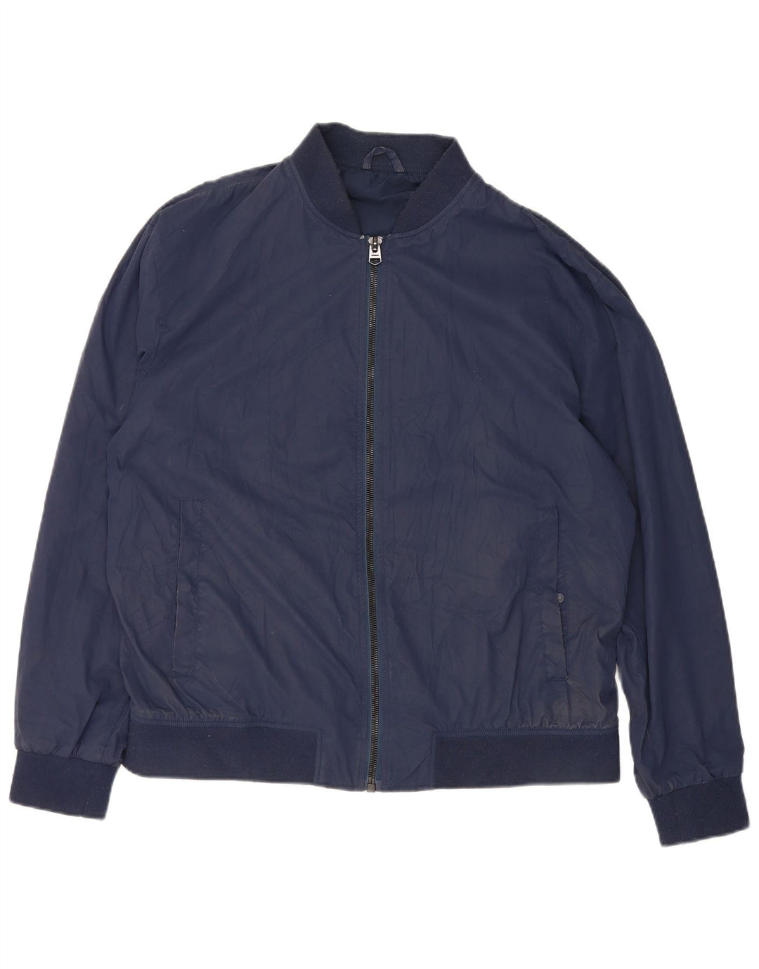 Zara Veste Bomber Homme UK 42 XL Bleu Marine Polyester