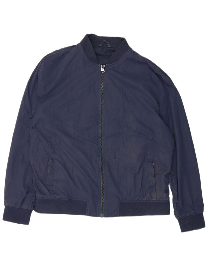 Zara Veste Bomber Homme UK 42 XL Bleu Marine Polyester
