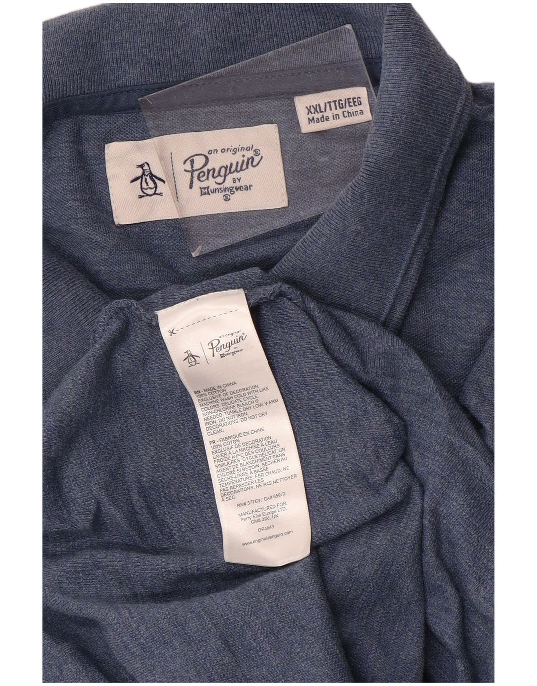 PENGUIN Polo Homme 2XL Bleu Coton