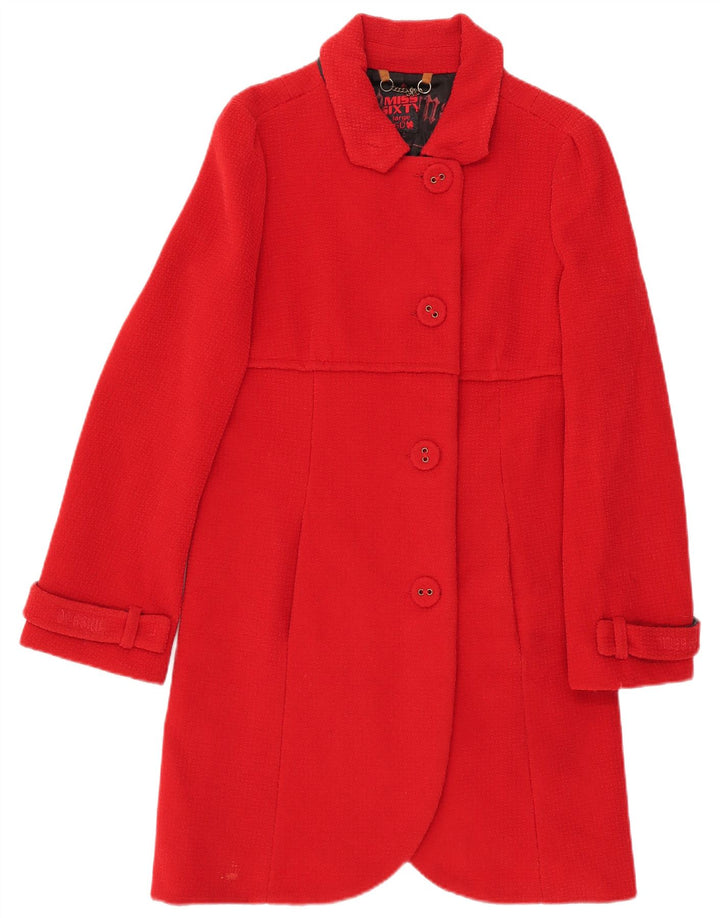 Miss Sixty Manteau Femme UK 14 Grande Laine Rouge