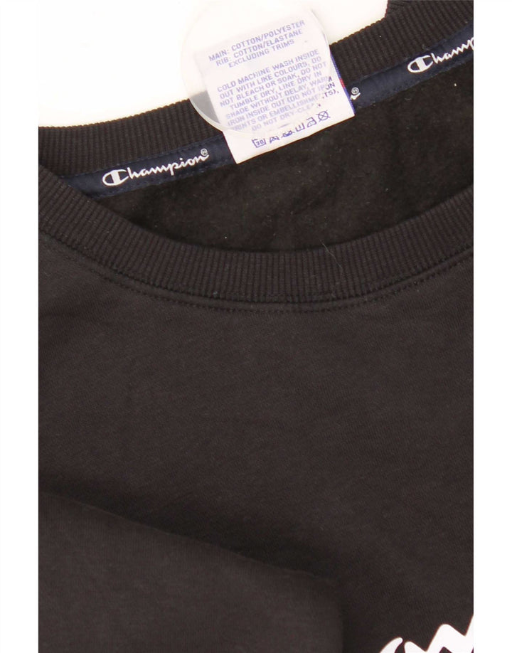 Champion Sweat-shirt graphique pour femme UK 12 en coton noir moyen