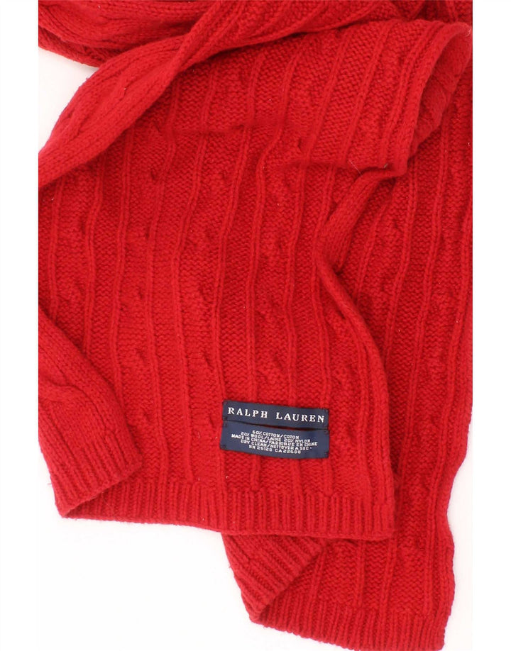 Ralph Lauren Écharpe rectangulaire en tricot pour homme Taille unique Rouge Coton