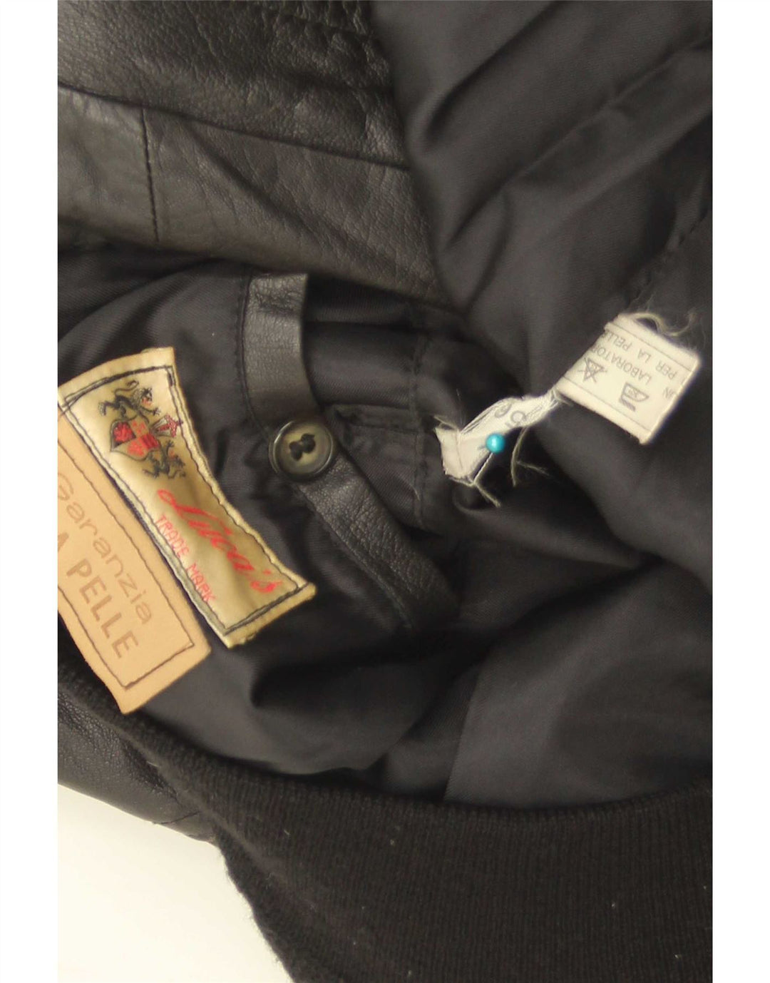 veste en cuir homme vintage UK 40 Grand Noir