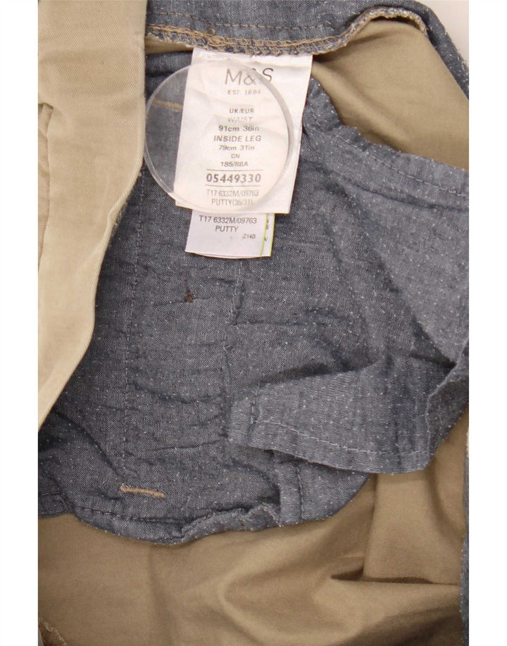 Marks & Spencer Pantalon de costume coupe classique pour homme W36 L31 Coton beige